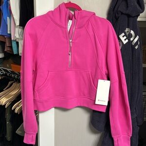 Sonic Pink Cropped Scuba quarter zip XS/S